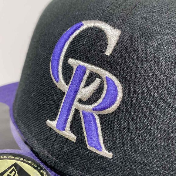 NWT Colorado Rockies Fitted Hat 7 1/4 Black Purple Alternate Cap MLB Baseball - Picture 5 of 8